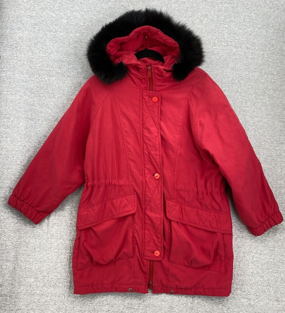 Vtg Alorna Active Coat Womens Small Red Jacket Removable Quilted Lined Cinch